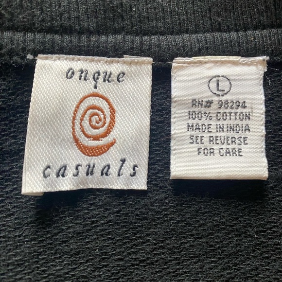 Onque Casuals Sz L Cotton Top & Pants Set. Cat design. - Picture 2 of 13